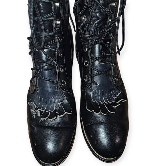 Vintage Justin Diamond J Women’s Lace-Up Boots – Size 8D (Wide) – Made in Mexico - Picture 5 of 13